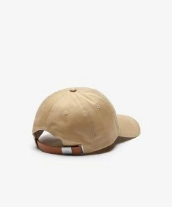 Lacoste Men’s Big Croc Gabardine Cap (Beige O2S) 7 Lacoste Men’s Big Croc Gabardine Cap (Beige O2S)