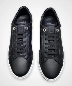 MCM (Mens Black Classic Low Top Monogram Sneaker) New Arrivals