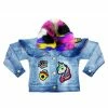 New Arrivals Elite Denim (girls Kids Light Blue Rainbow Furry Jacket)