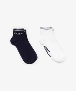 Lacoste (men's Two-pack Of Navy/white Low-cut Socks)