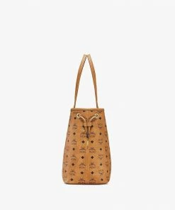 Mcm (medium Cognac Reversible Liz Shopper In Visetos Bag)