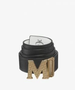 Mcm (white Claus Textured M Reversible Belt 1.75” In Visetos)