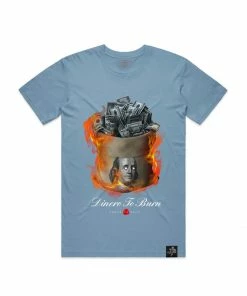 Hasta Muerte (Carolina Blue “money Bag On Fire T-shirt)