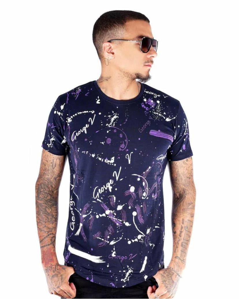 AVENUE GEORGE (NAVY/ Purple CREWNECK T-SHIRTS) New Arrivals 3 AVENUE GEORGE (NAVY/ Purple CREWNECK T-SHIRTS) New Arrivals