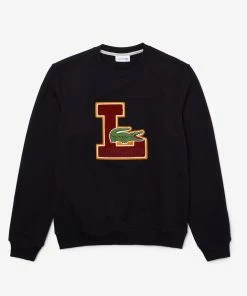 New Arrivals Lacoste (men’s Navy Crew Neck Badge Fleece Sweater)
