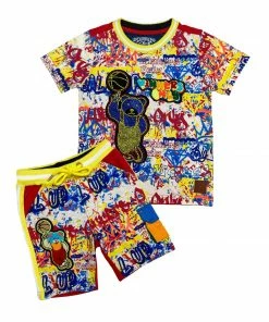 Elite Denim (kids Yellow/multi “winner One Short Set)