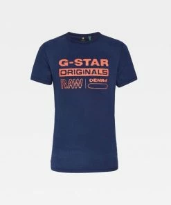 New Arrivals G-STAR (Blue/Orange RAW T-SHIRT)