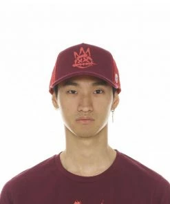 Cult Of Individuality (beet Red Trucker Brushed Logo Mesh Hat) New Arrivals