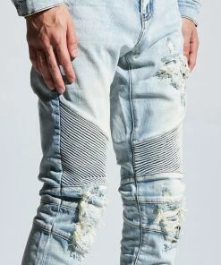 Crysp Denim (light Blue Biker Wash Jeans)
