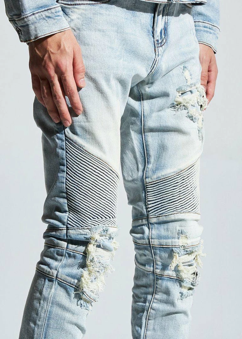 Crysp Denim (light Blue Biker Wash Jeans) 4 Crysp Denim (light Blue Biker Wash Jeans)