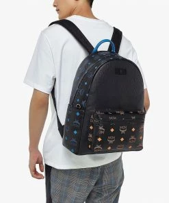 Mcm (black Stark In Color Splash Logo Leather Backpack) New Arrivals