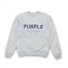 Purple Brand (French Terry Grey Stencil Logo Crew Sweater)