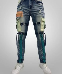 Preme Denim (blue/indigo Cargo Zip Jean)