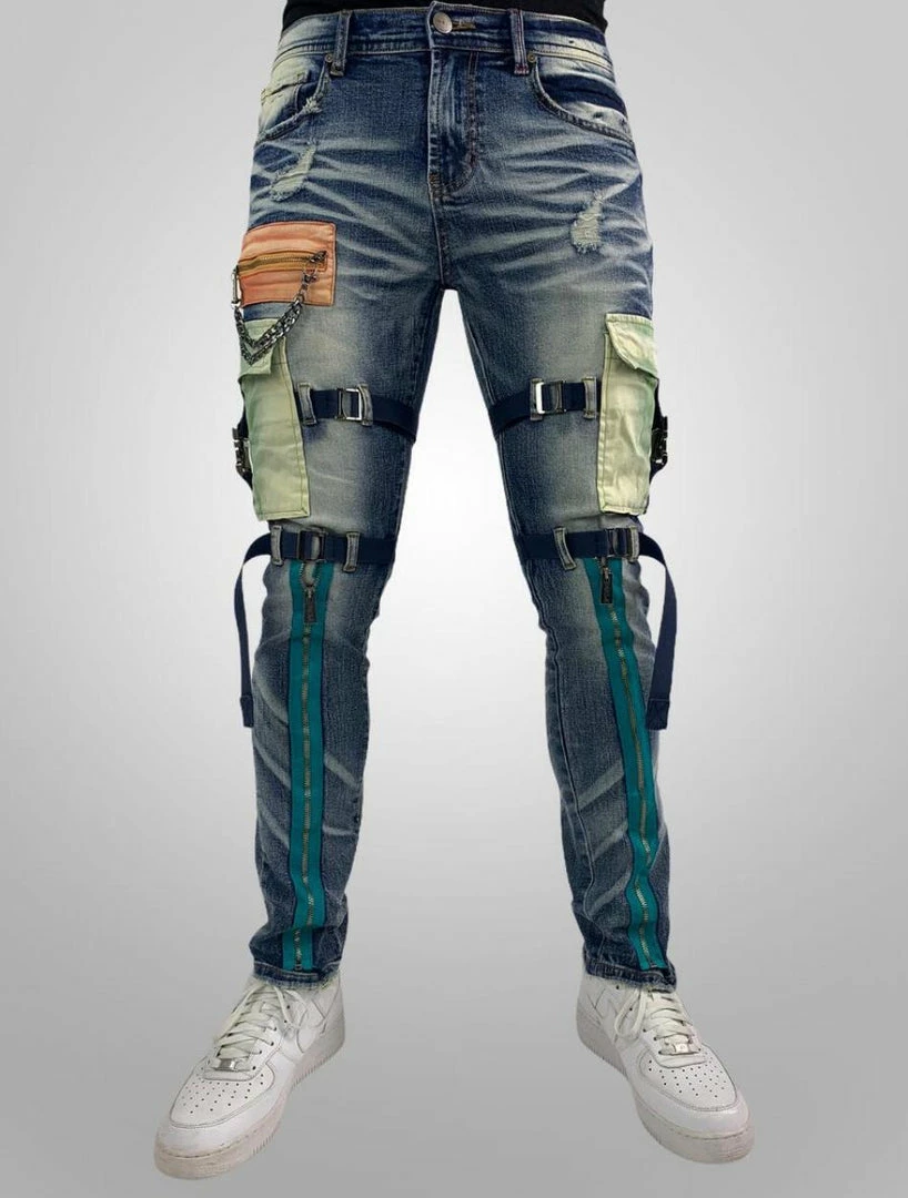 Preme Denim (blue/indigo Cargo Zip Jean) 3 Preme Denim (blue/indigo Cargo Zip Jean)