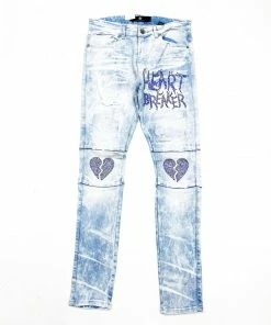 New Arrivals Focus Jeans (light Blue/white ” Heart Break Jean)