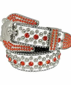 Elite Denim (white /orange Kids Crystal Belt )