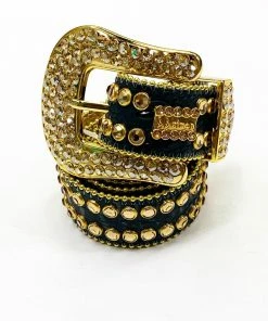 B.B SIMON (gold/black Crystal Belt)