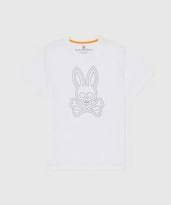 Psycho Bunny (mens White Larkin Big Bunny T-shirt)