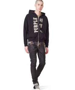 New Arrivals Purple Brand (black History 2way Zip Wash Hoodie)