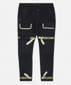 Eight & Nine (tan/black Strapped Slim Utlity Wash Jean)