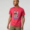New Arrivals Psycho Bunny (mens Bright Fuschia Lamport Graphic T-shirt)