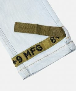 Eight & Nine (light Blue/ Olive Strapped Slim Utility Wash Jean)