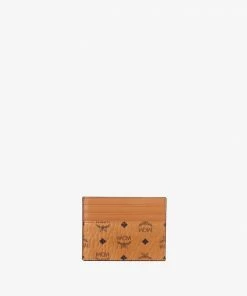 New Arrivals Mcm (cognac Card Case In Visetos Original)