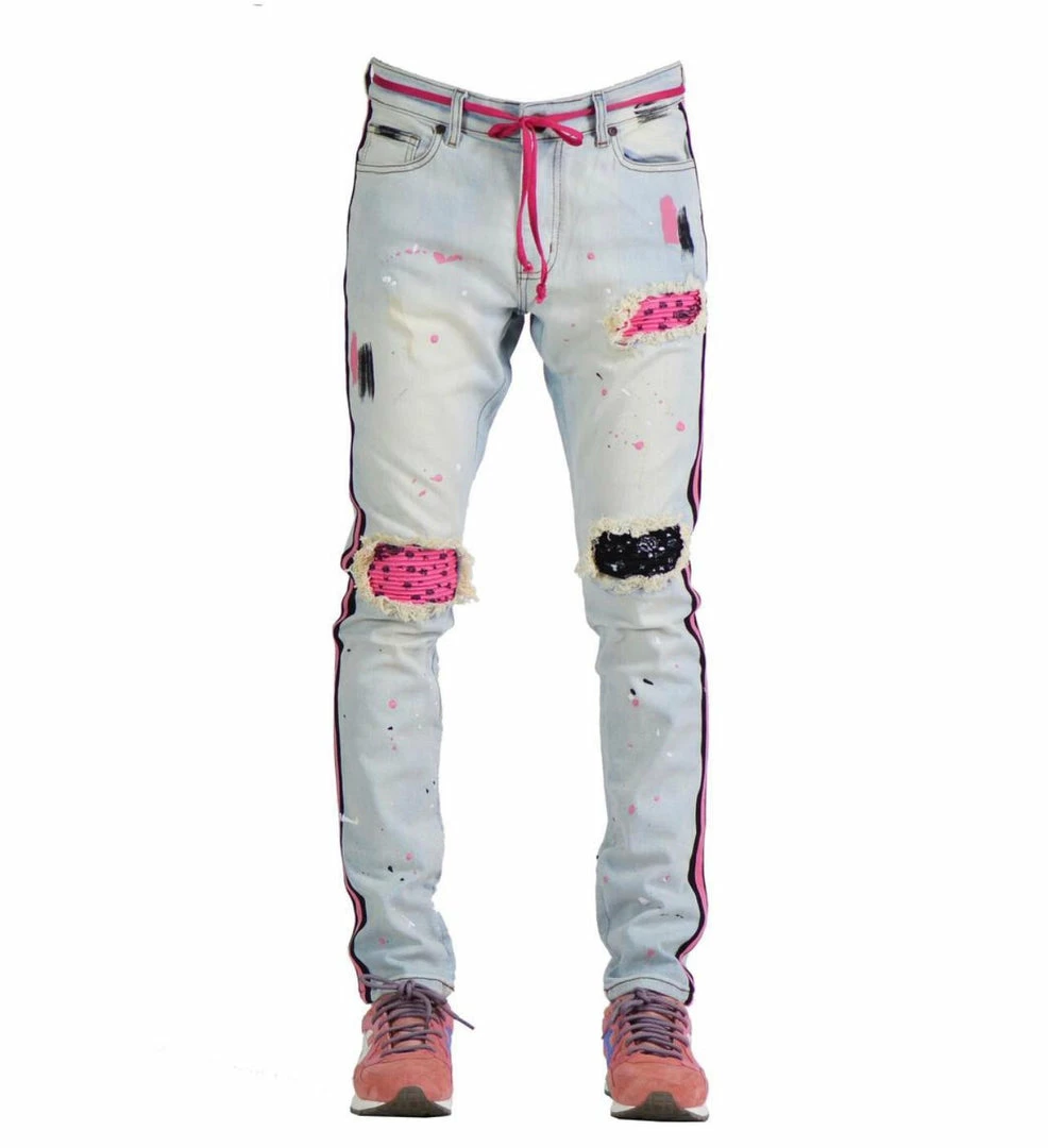 Focus Jeans (blue/pink Bandana Cut Stripe Jean) New Arrivals 3 Focus Jeans (blue/pink Bandana Cut Stripe Jean) New Arrivals