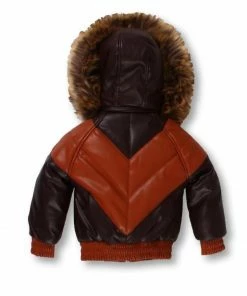 Dakoma (kids Tan/brown Furry Leather Jacket)