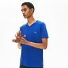 Lacoste Men's V-neck Navy Blue Pima Cotton T-shirt New Arrivals