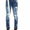 Cult Of Individuality (blue Roman Punk Super Skinny Belt Jean) New Arrivals