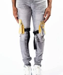 SERENEDE New Arrivals Serenade (grey/yellow Cargo Jean)