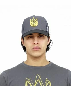 Cult Of Individuality (grey/yellow Mesh Curved Trucker)