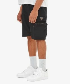 Life Code (black Nylon Shorts Cargo Pocket)