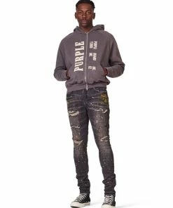 Purple Brand (grey Paint Distress Jean) New Arrivals