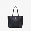 New Arrivals MCM (Black Medium Zipper Toni Shopper In Visetos Bag)