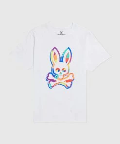 Psycho Bunny (mens White Bins Graphic T-shirt)