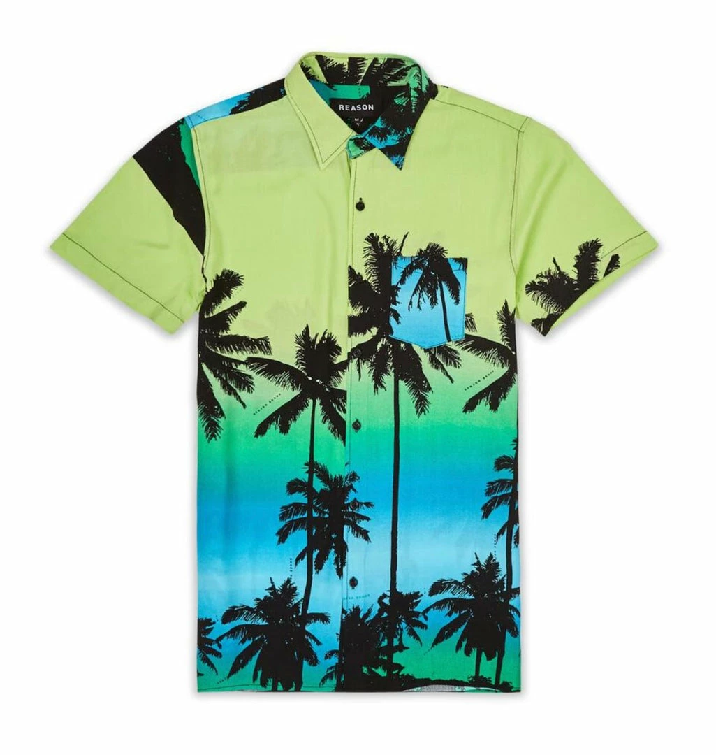 Reason (lime Green “palm Tree Button Up) 3 Reason (lime Green “palm Tree Button Up)