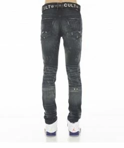 Cult Of Individuality (blue Pink Super Skinny Stretch Acai Belt Jean) New Arrivals