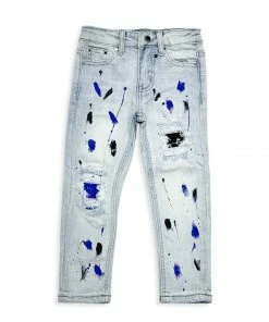 Dna Premium (kids Blue Cut Royal Blue/black Crystal Drip Jean) New Arrivals