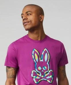 Psycho Bunny (mens Summer Plum Ash Graphic T-shirt)