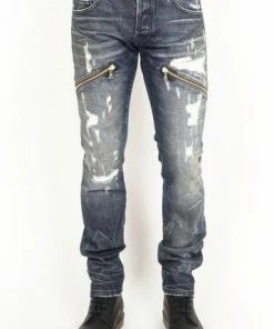 Cult Of Individuality (blue/cream Cut Wash Jean)