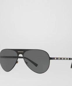 Versace (dark Grey Medusina Pilot Sunglasses)