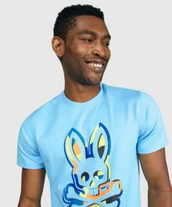 New Arrivals Psycho Bunny (mens Clear Sky Binns Graphic T-shirt)