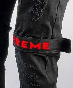 Preme Denim (black/red Tape Jeans)