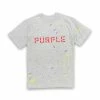 Purple Brand (jersey Heather Grey Stencil Logo T-shirt)