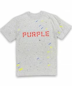 Purple Brand (jersey Heather Grey Stencil Logo T-shirt)