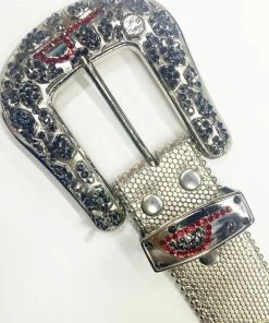 B.B Simon (Dark Grey /red Crystal Belt)