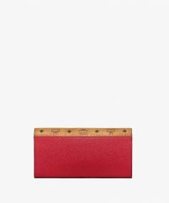 New Arrivals Mcm (cognac /red Mena Crossbody Wallet In Visetos Leather Block)