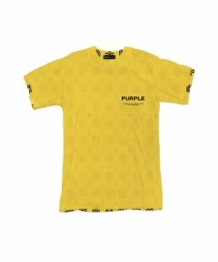 Purple Brand (yellow Textured Jersey Monogram Cyber T-shirt)